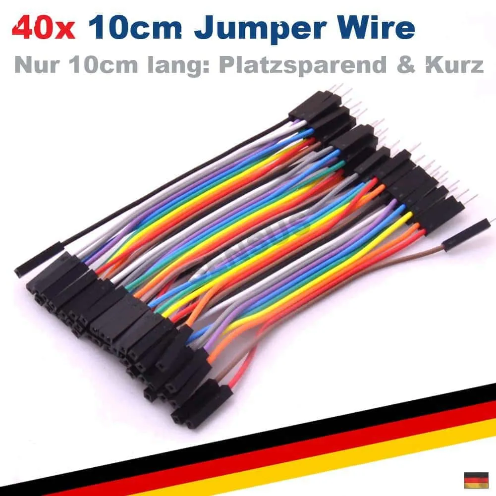 40p 10cm – Jumper Wire Steckbrücken Steckbrett Kabel male female männlich weiblich