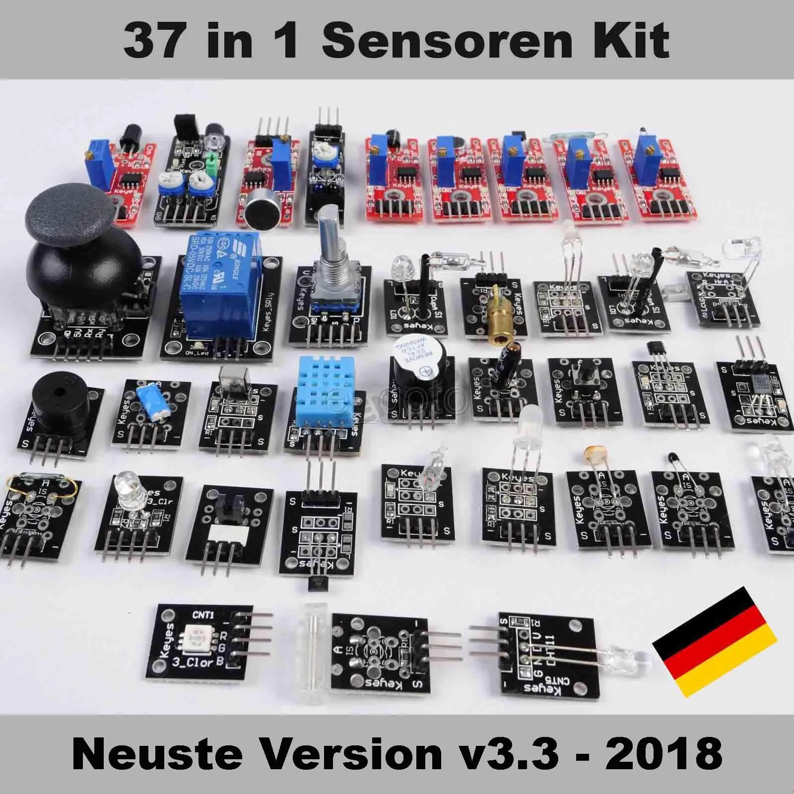 37 in 1 Sensoren Starter Kit Zip Module Bundle Pack Arduino Raspberry Pi Box Set – Bild 3