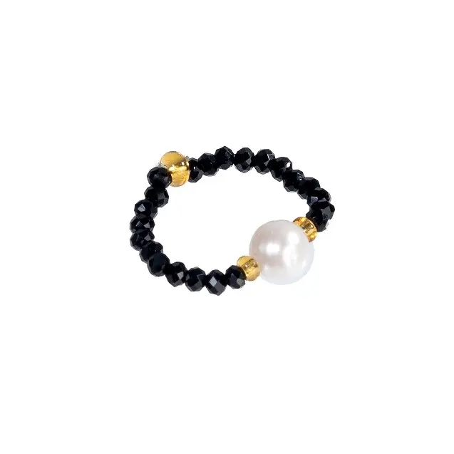 Ring mit Süsswasserperle (schwarz) “magic” – Bild 2