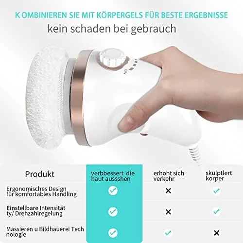 Cellulite massagegerät anti cellulite Handmassagegeräte-lymphdrainage gerät mit 3 waschbaren Pads-cellulite massagegerät elektrisch für Bauch/Bein/Arme – Bild 6