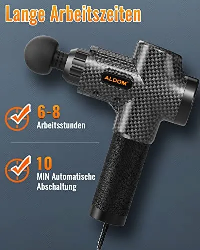 ALDOM Massagepistole – 30 Stufen, 8 Köpfe, bis 4800 U/min – Bild 2