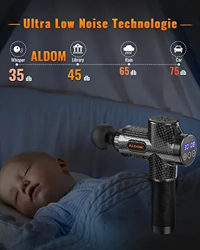 ALDOM Massagepistole – 30 Stufen, 8 Köpfe, bis 4800 U/min – Bild 3