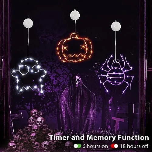 Joomer Halloween Deko Lichterkette,, 8 modi Batteriebetriebene Halloween Lampe für Innen Aussen Garten Tür Haus Balkon Party – Bild 6