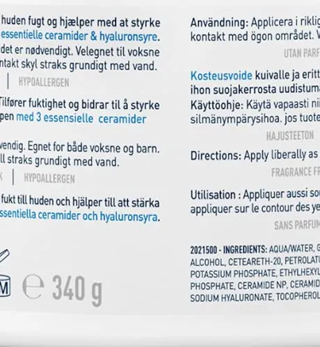 CeraVe Feuchtigkeitscreme für trockene bis sehr trockene Haut, mit 3 Essentiellen Ceramiden und Hyaluron – Bild 9