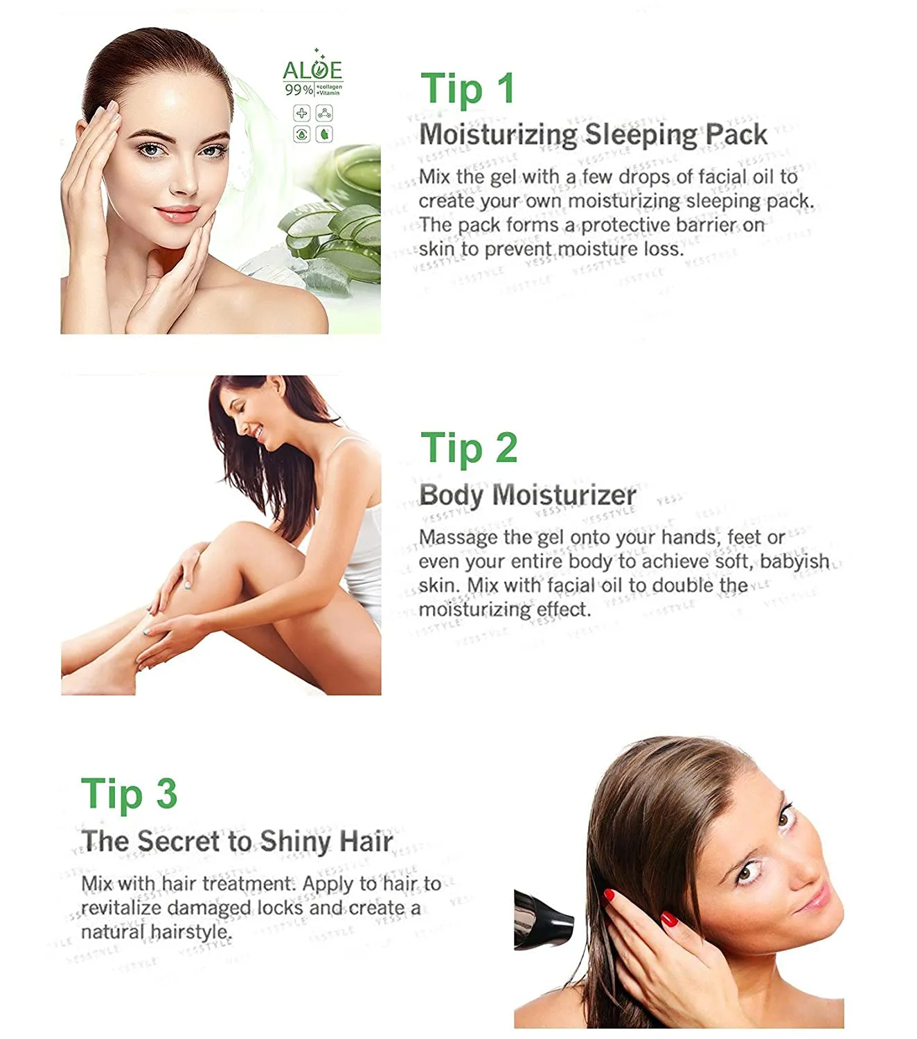 Aloe Vera Gel – 100% Bio für Gesicht, Haare und Körper – Bild 4